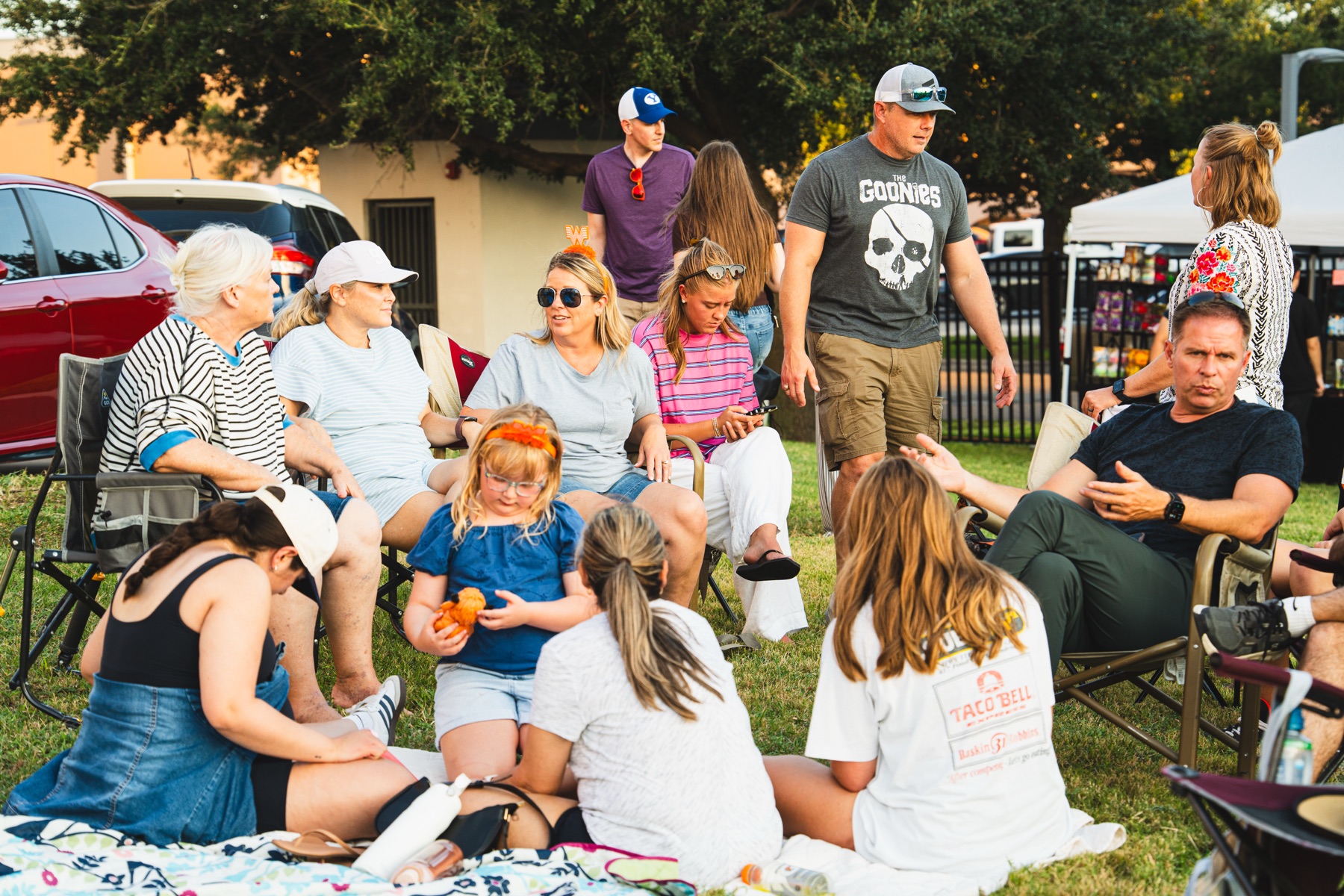 Families and friends gathered on the festival lawn