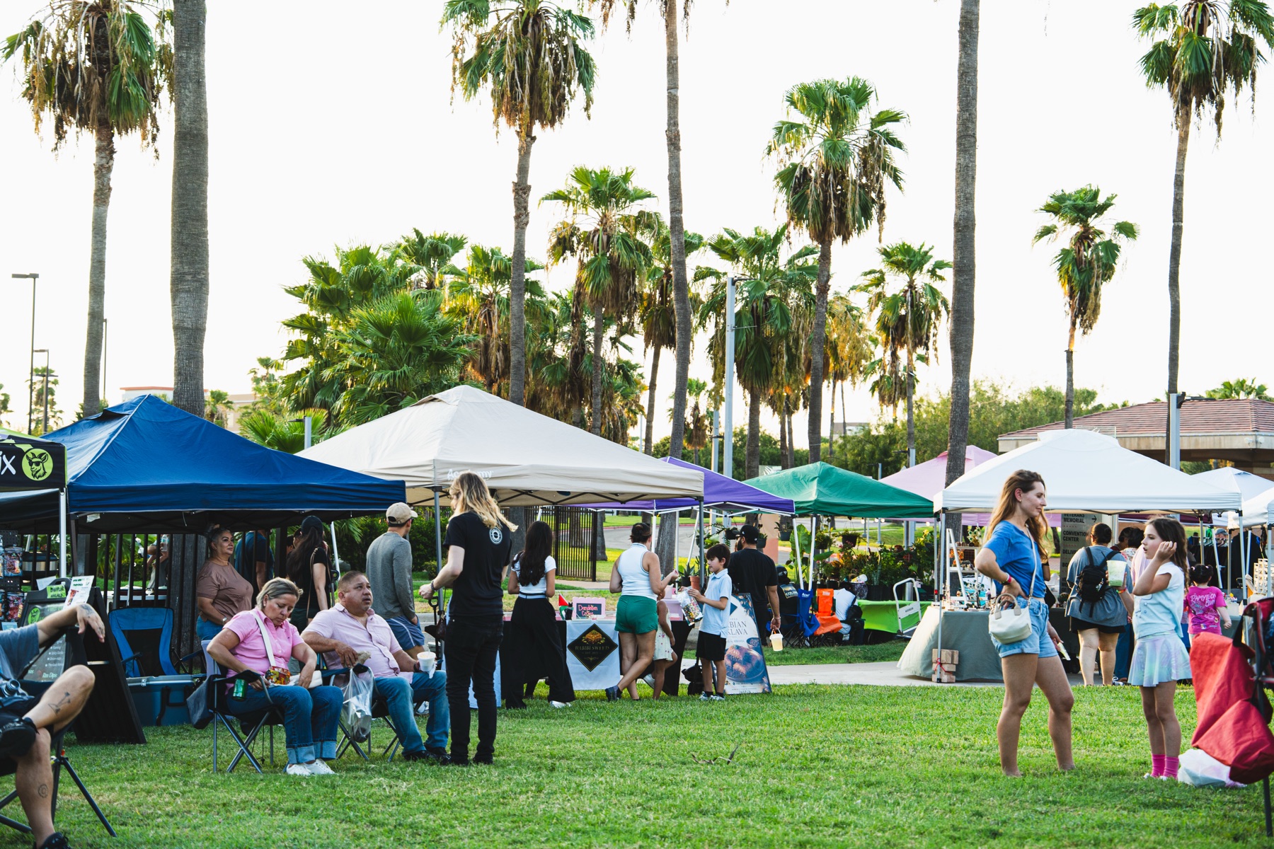 Community vendors and guests at the festival market